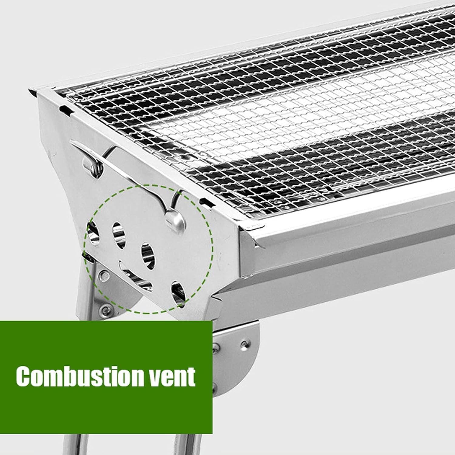 Edelstahl Holzkohlegrill | Klappbarer & Tragbarer Gartengrill (73*33,5*70 cm) - Image 4